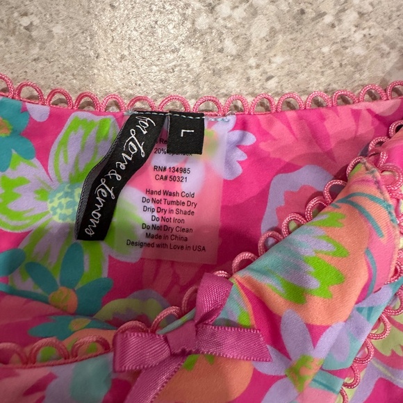 FOR LOVE AND LEMONS LADIES TWO PIECE FLORAL BIKINI SWIMSUIT SIZE LARGE - Picture 3 of 5